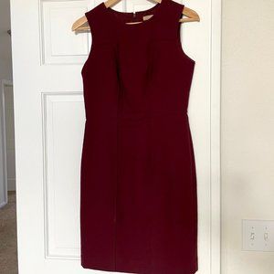 Banana Republic burgundy sleeveless shift dress